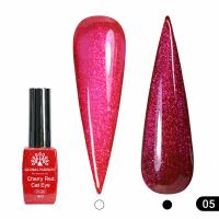 Гель лак кошачий глаз Cherry Red Cat Eye Global Fashion, 8мл, 005