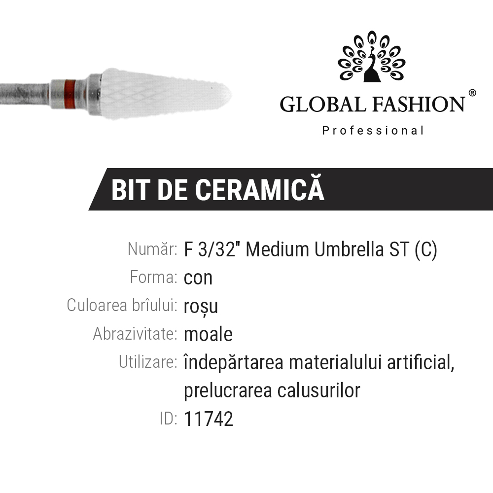 Керамическая насадка, конус с красной насечкой, F 3/32* Medium Umbrella ST (C)