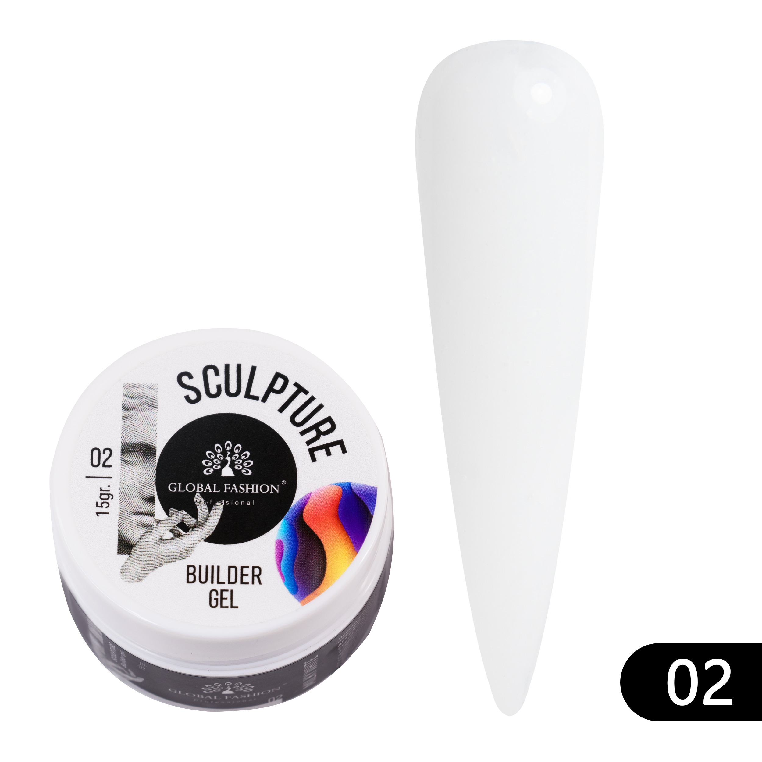 Скульптурный гель «SCULPTURE BUILDER GEL» 15 гр, MILKY WHITE №02