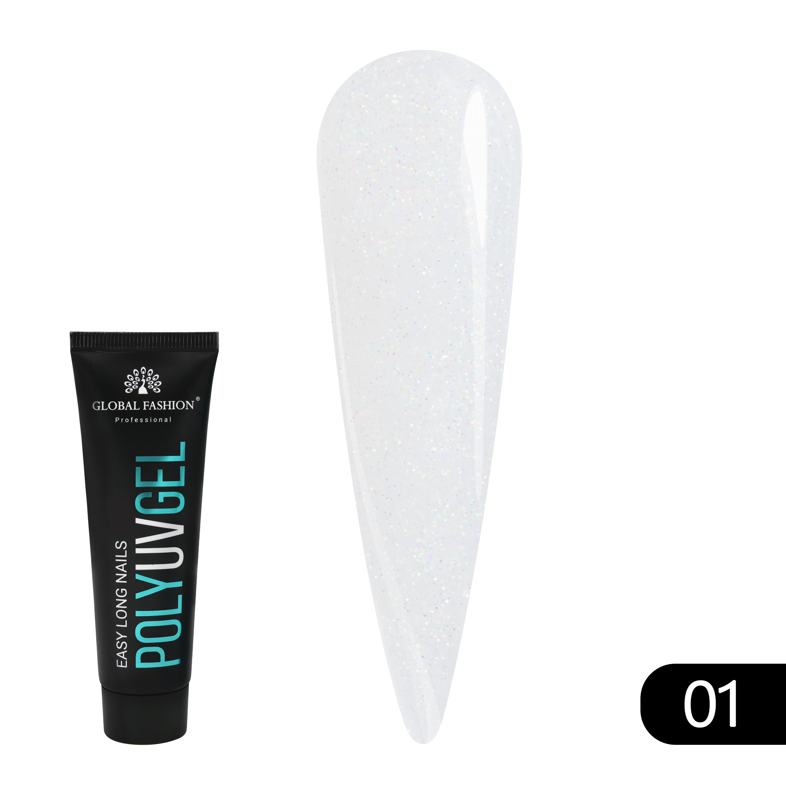 Polygel with shimmer (Полигель с шиммером) Global Fashion 30 г 01