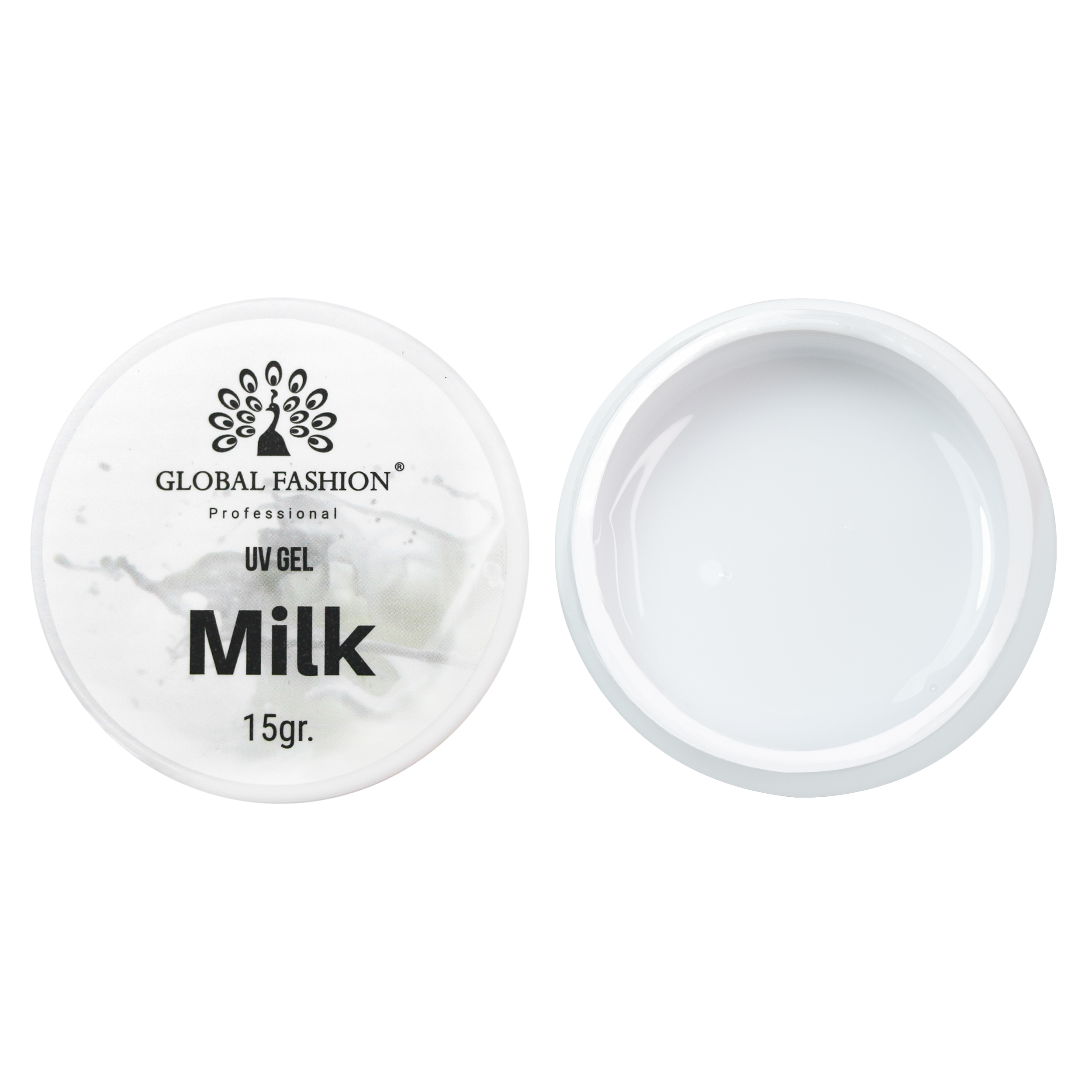 Гель для наращивания ногтей, молочный (Milk), Global Fashion, 15 гр