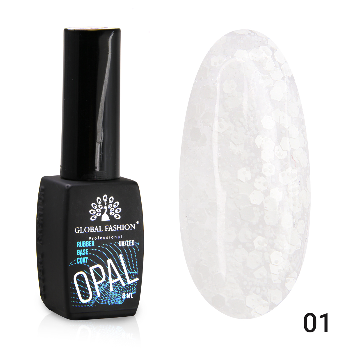 Каучуковая база Snow flakes Global Fashion 8 мл, 01