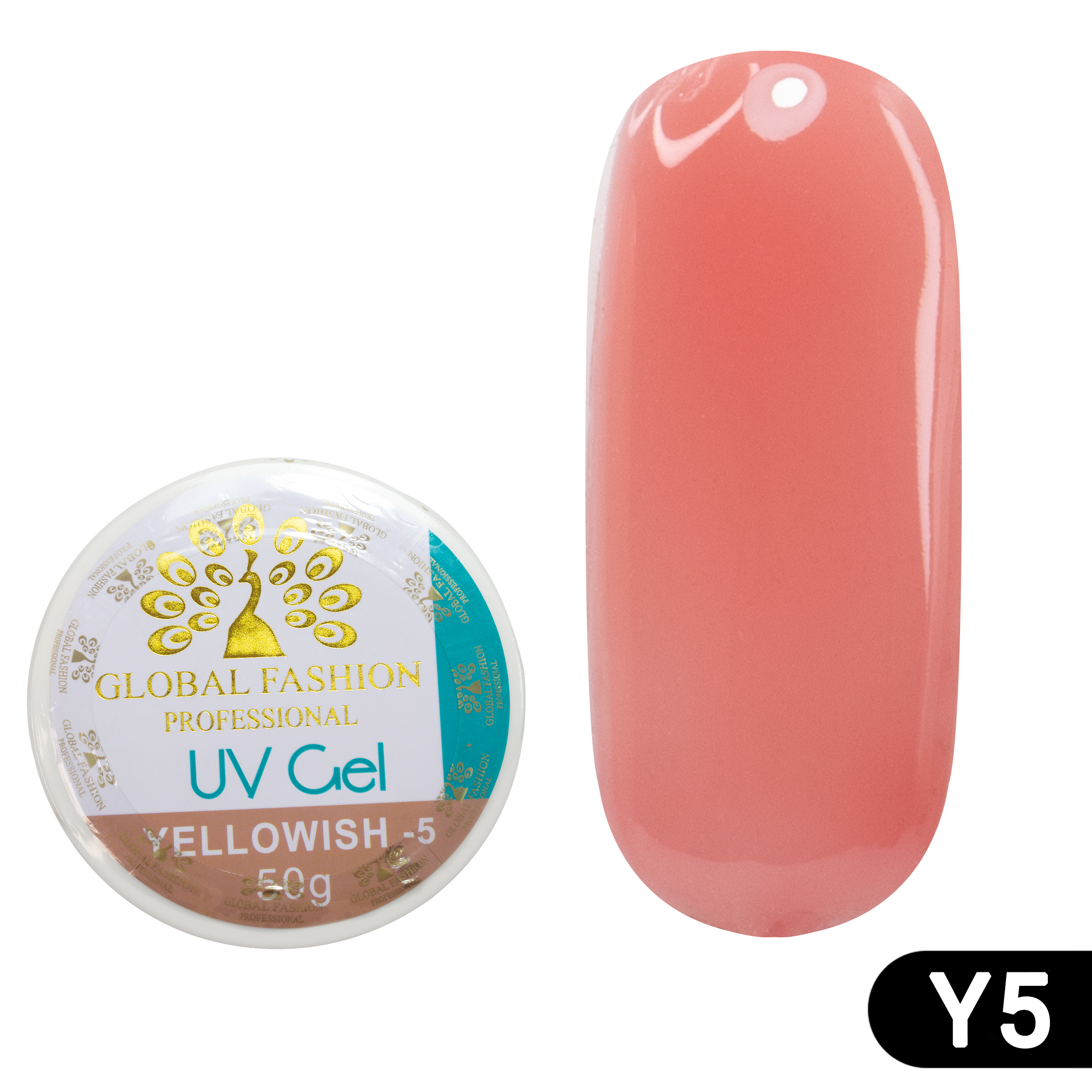 Гель для моделирования ногтей Global Fashion 50 гр Yellowish-5