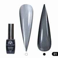 Гель лак кошачий глаз Obsidian Cat Eye Global Fashion, 8мл, 001