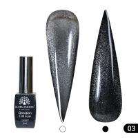 Гель лак кошачий глаз Obsidian Cat Eye Global Fashion, 8мл, 003