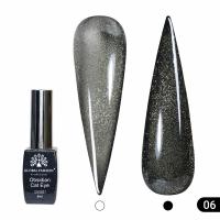 Гель лак кошачий глаз Obsidian Cat Eye Global Fashion, 8мл, 006