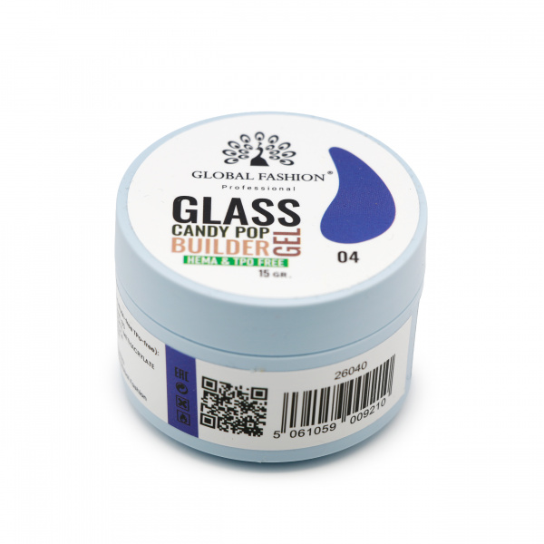 Гель для наращивания Global Fashion 15gr, Glass Candy Builder Gel 04