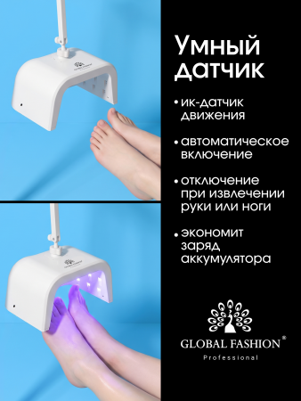 Педикюрная лампа для сушки ногтей на аккумуляторе, Cordless UV/LED, 48w, F5 Pro