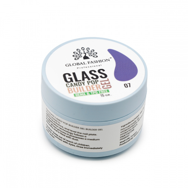 Гель для наращивания Global Fashion 15gr, Glass Candy Builder Gel 07