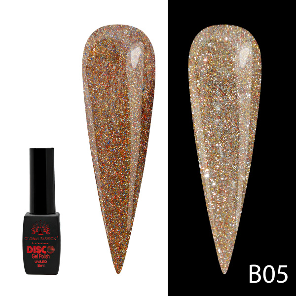 Гель лак Disco Gel Polish, Global Fashion, светоотражающий, 8 мл B05