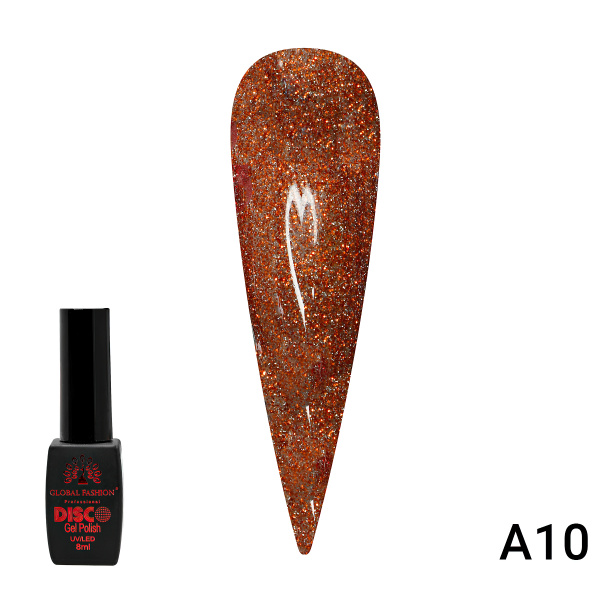 Гель лак Disco Gel Polish, Global Fashion, светоотражающий, 8 мл A10