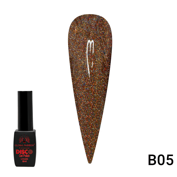 Гель лак Disco Gel Polish, Global Fashion, светоотражающий, 8 мл B05