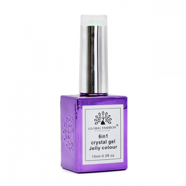 Гель для наращивания 6 in 1 crystal gel jelly colour, 15 мл, 6601