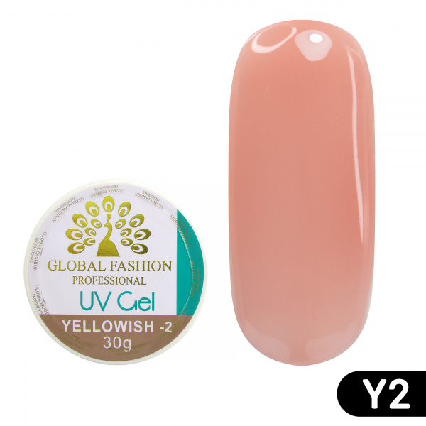 Гель для наращивания ногтей, камуфляж-2, Global Fashion Yellowish-2, 30 г