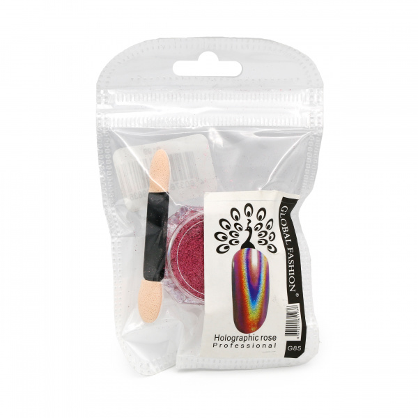 Втирка для ногтей Holographic rose Global Fashion G85