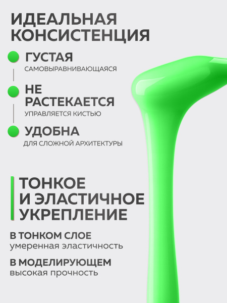 Гель для ногтей KERATIN BUILDER GEL 15g K25 неоново-зеленый