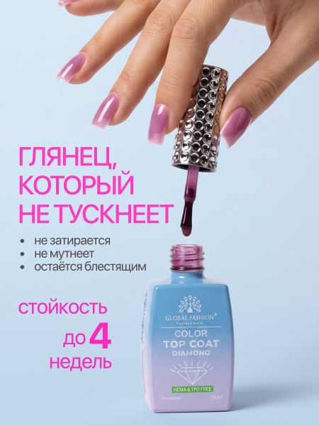 Топ цветной, Color Top Coat 12 мл, 01
