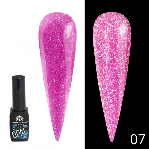 Каучуковая база Disco Opal светоотражающая Global Fashion 8 мл, 07