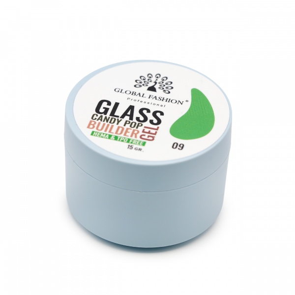 Гель для наращивания Global Fashion 15gr, Glass Candy Builder Gel 09