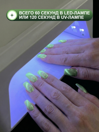 Гель лак кошачий глаз, Global Fashion, Fruit cat eyes 11D 8ml, 06, green grape