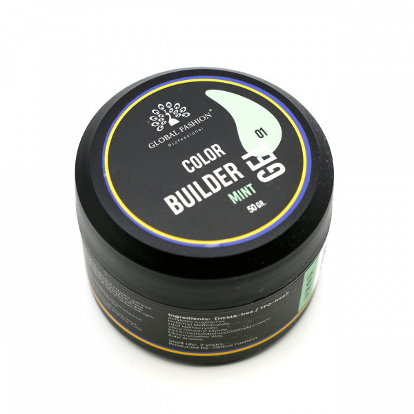 Гель для моделирования ногтей 50 гр, Color Builder Gel 01-Mint