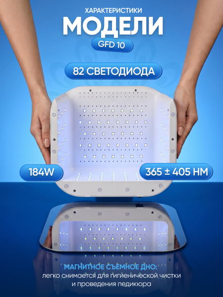 Лампа для маникюра 184W, Global Fashion, GFD10