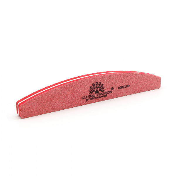 Пилочка баф для ногтей Global Fashion 100/180, coral