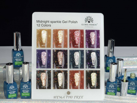 Гель лак Global Fashion 8ml, Midnight Sparkle Gel Polish 07