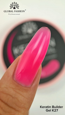 Гель для ногтей KERATIN BUILDER GEL 15g K27 неоново-малиновый