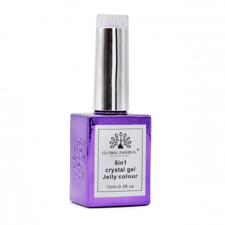 Гель для наращивания 6 in 1 crystal gel jelly colour, 15 мл, 6606