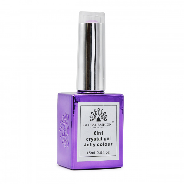 Гель для наращивания 6 in 1 crystal gel jelly colour, 15 мл, 6606