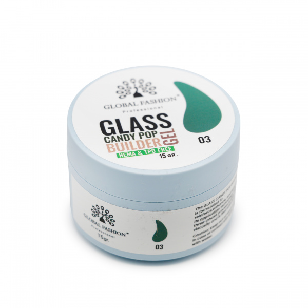 Гель для наращивания Global Fashion 15gr, Glass Candy Builder Gel 03