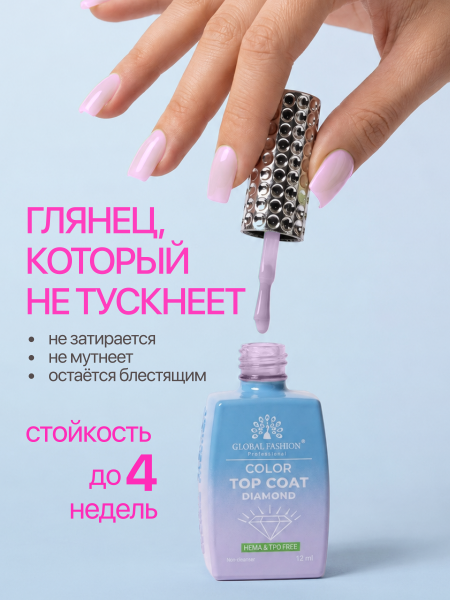 Топ цветной, Color Top Coat 12 мл, 07