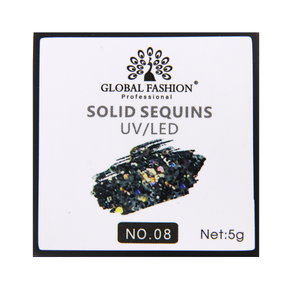 Гель-краска с глиттером, Solid Sequins color gel 5 гр, 08