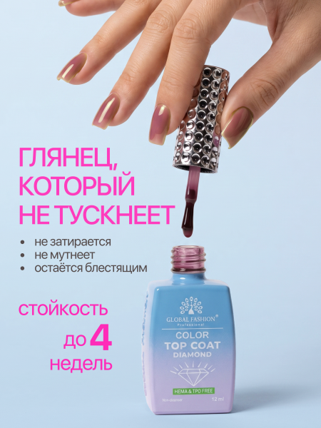 Топ цветной, Color Top Coat 12 мл, 12
