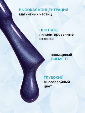 Гель лак кошачий глаз, Global Fashion,  Blue Island cateyes 8ml, 08