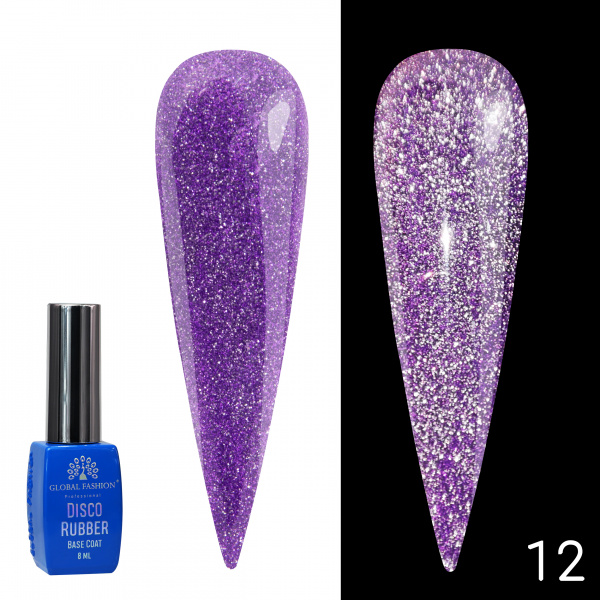 Каучуковая база Disco Opal светоотражающая Global Fashion 8 мл, 12