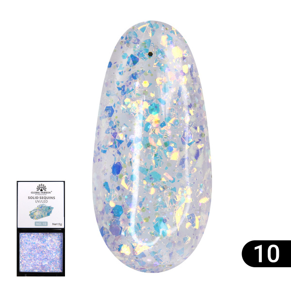 Гель-краска с глиттером, Solid Sequins color gel 5 гр, 10